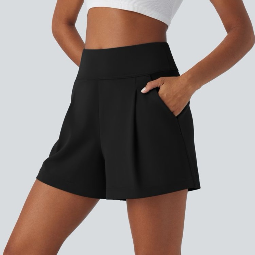 Halara High Waisted Pocket Wide Leg Work Shorts